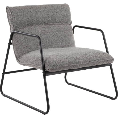 Casper Accent Arm Chair in Grey Noise Fabric & Black Steel